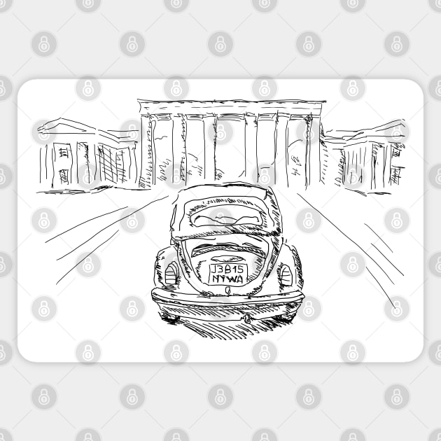 Classic car drawing Sticker by NYWA-ART-PROJECT